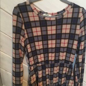 Knee length plaid dress